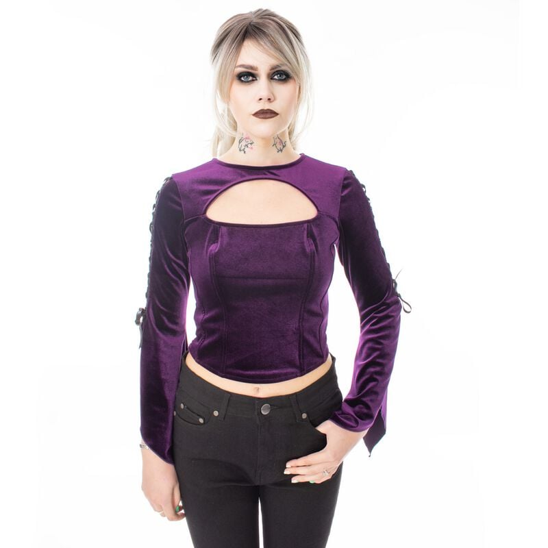 Poizen Industries - Gothic Top - Verlora Top - XS tot XXL - voor Vrouwen - lila