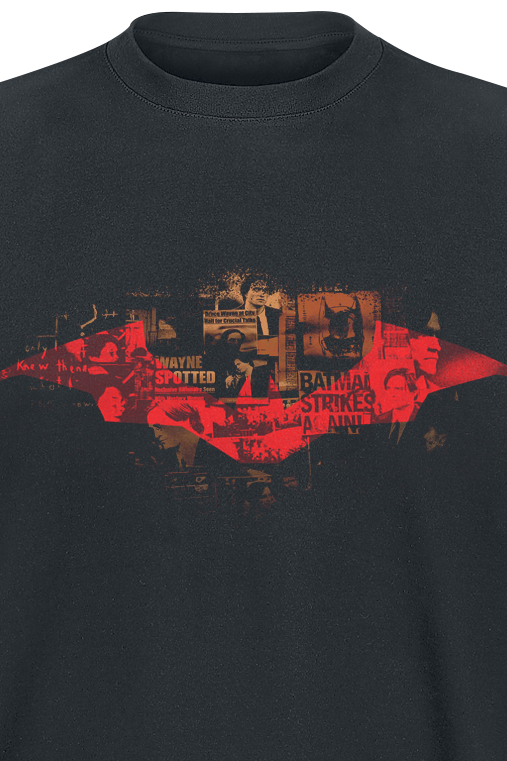 Batman The Batman Newspaper Batman Logo T-Shirt schwarz