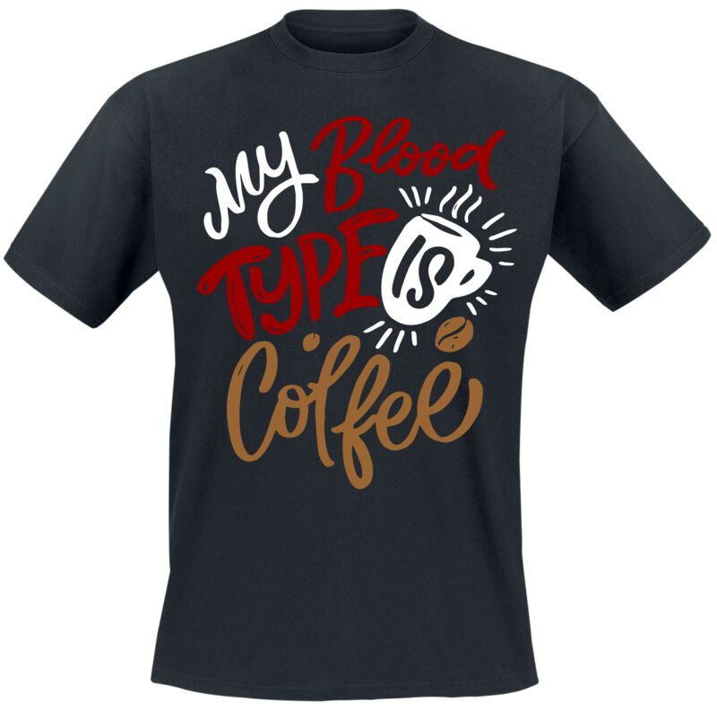 T-Shirt - My Blood Type Is Coffee - M bis 3XL - für Männer - Größe 3XL - schwarz - Männer - male