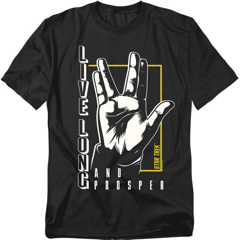 Star Trek T-Shirt - Spock - Live Long And Prosper Hand - M bis 5XL - für Männer - Größe XXL - schwarz  - Lizenzierter Fanartikel
