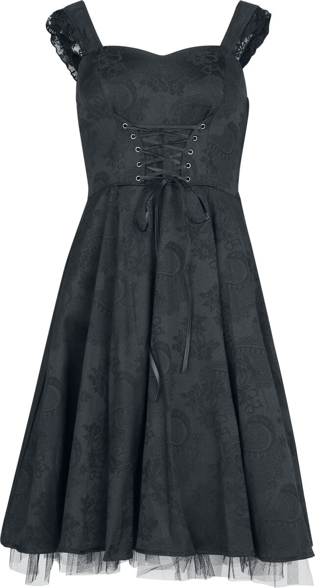 Robe mi-longue Rockabilly de H&R London - Black Orchid - Robe Swing - XS à 4XL - pour Femme - noir