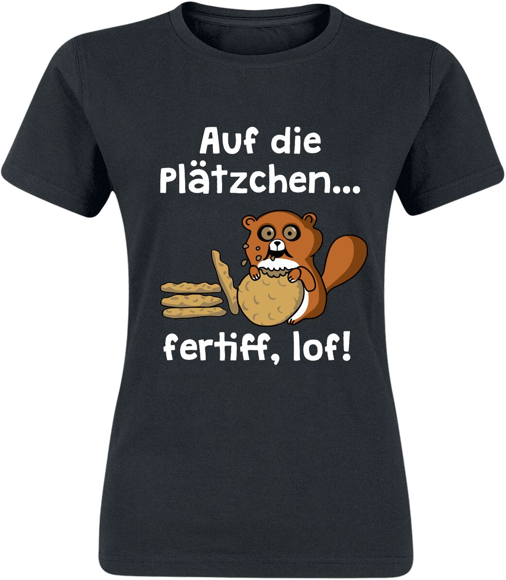 Tierisch Auf die Plätzchen, fertiff, lof T-Shirt schwarz