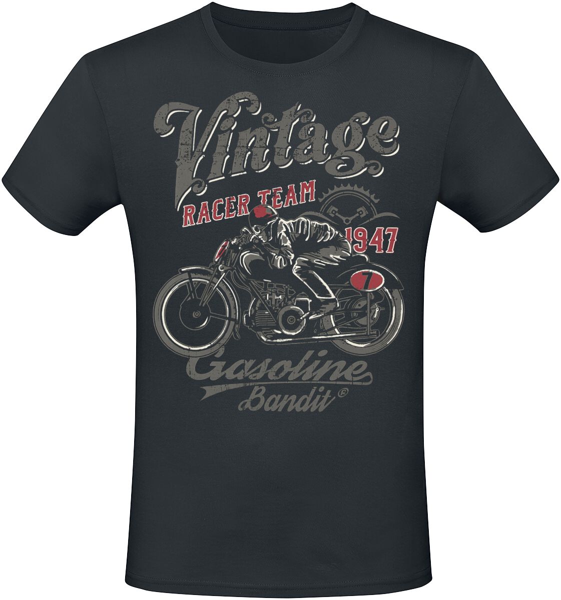 T-shirt  av Gasoline Bandit - Vintage Racer Team - Herr - svart