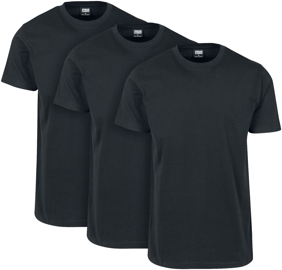 Image of T-Shirt di Urban Classics - Basic Tee 3-Pack - S a 5XL - Uomo - nero