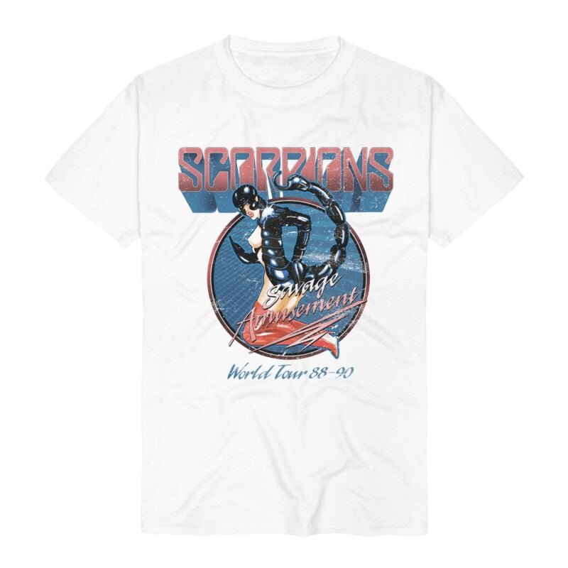 T-Shirt - Savage Amusement World Tour - S bis 3XL - für Männer - Größe XL - weiß - Lizenziertes Merchandise! - Männer - male