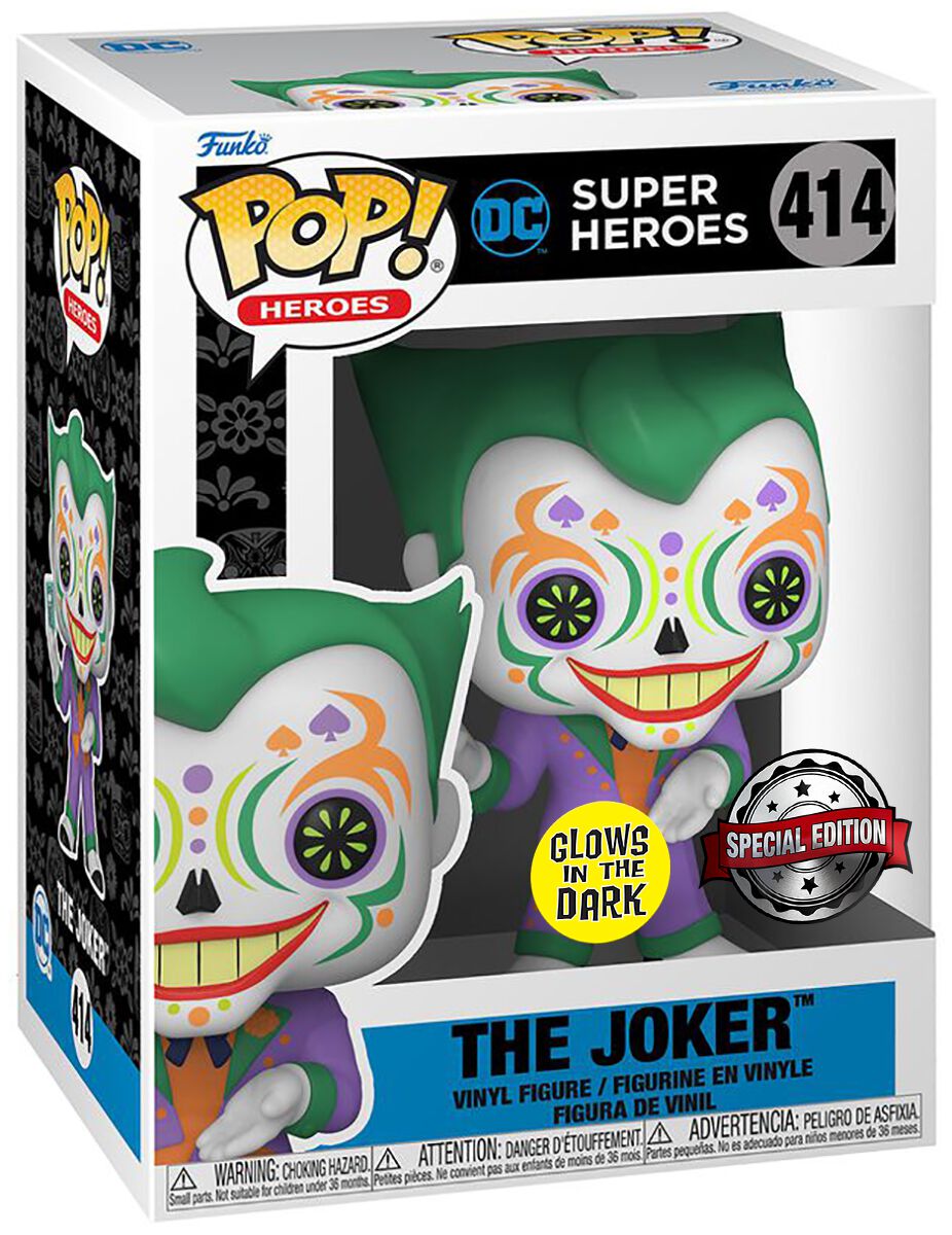 The Joker Dia De Los DC- Joker (Glow in the Dark) Vinyl Figure 414 Funko Pop! multicolor