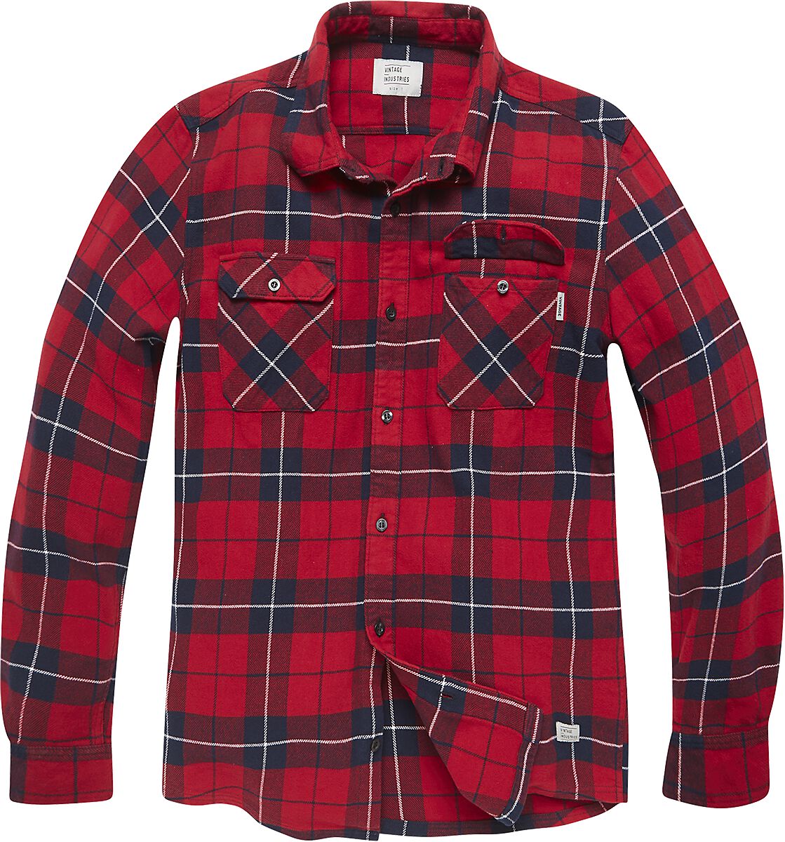 Chemise en flanelle de Vintage Industries - Sem Flannel Shirt - S à L - pour Homme - rouge