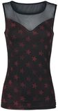 Stars Allover Mesh Top, RED by EMP, Top