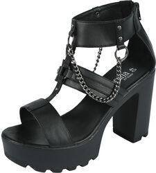 High Heels With Chains And Rivets, Gothicana by EMP, High Heel