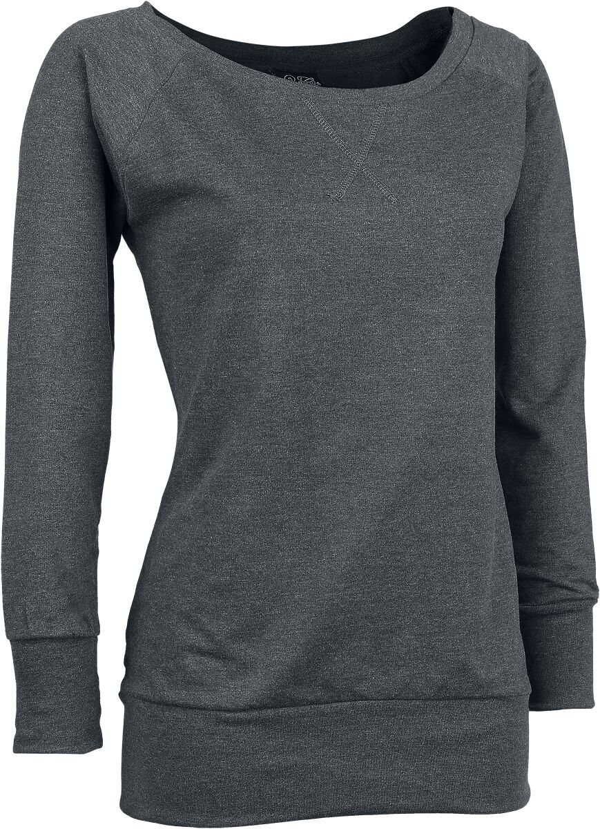 Felpa  di Urban Classics - Ladies Wideneck Crewneck - Donna - carbone
