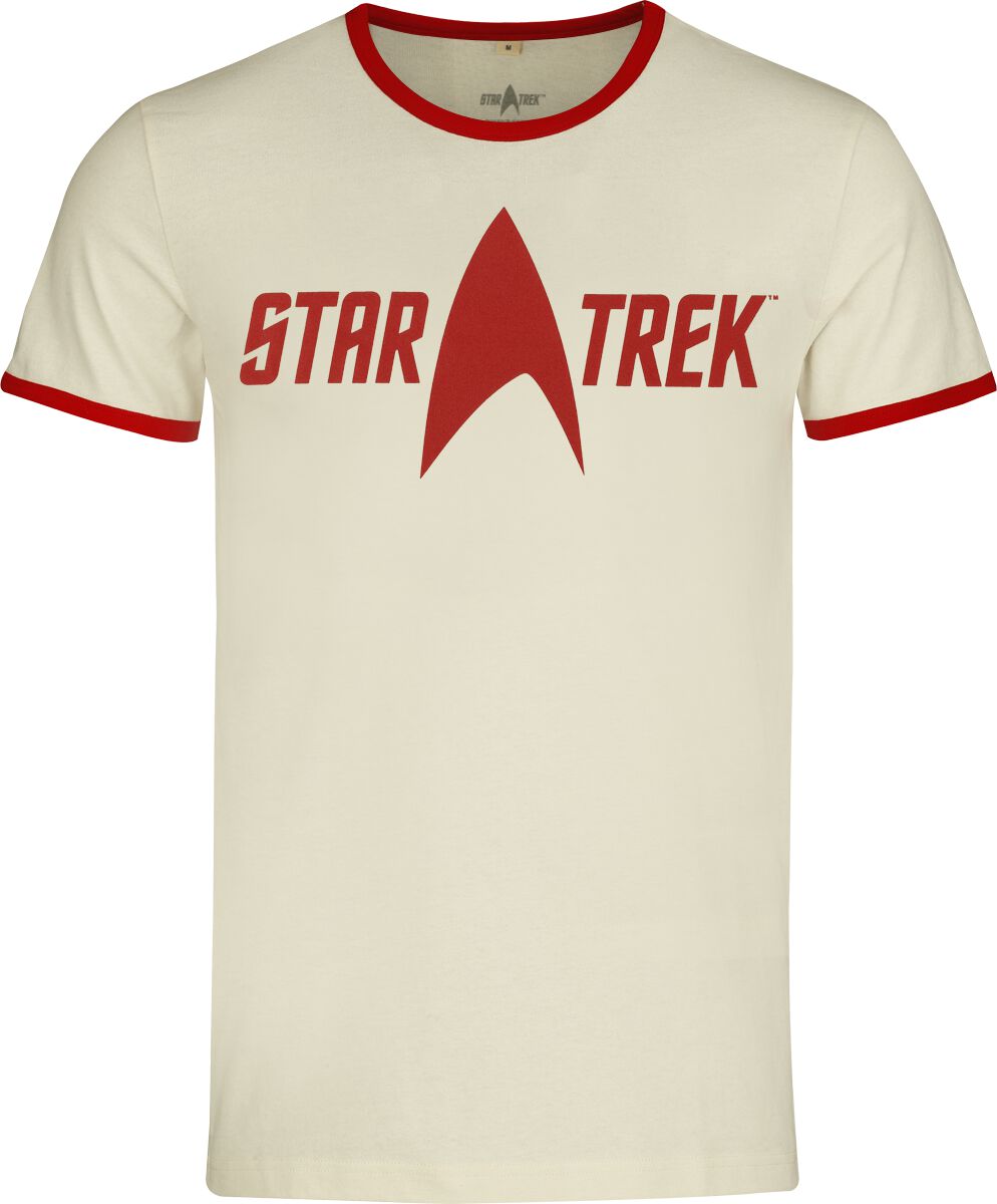T-Shirt Manches courtes  de Star Trek - Logo - Ringer Shirt - M à XXL - pour Homme - blanc cassé