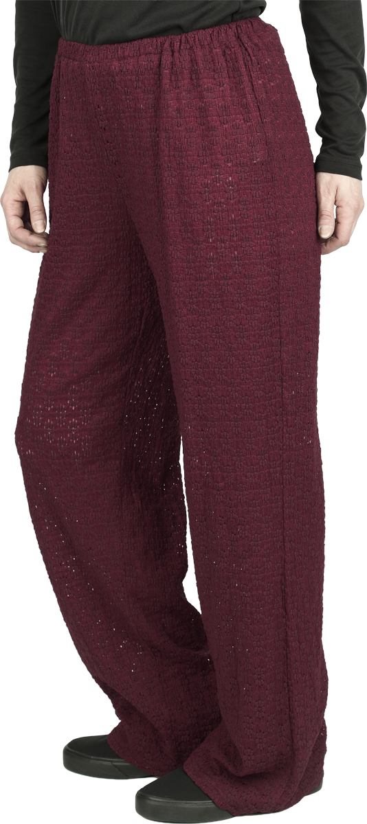 Thumbnail - RED by EMP Lace Wide Pants Stoffhose bordeaux in M