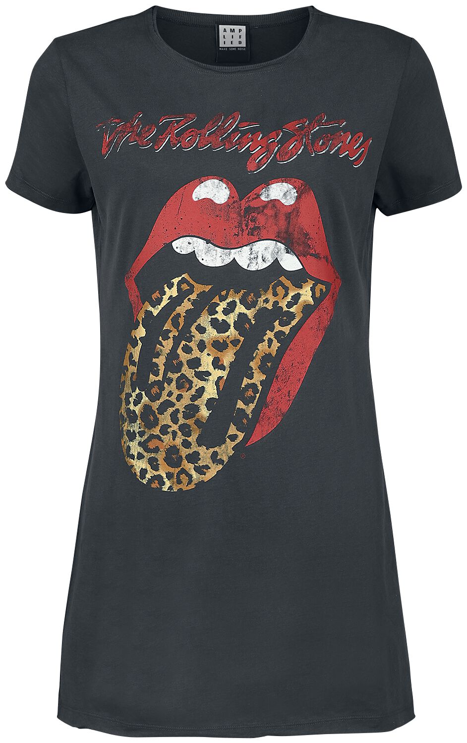 Amplified Collection Leopard Tongue Kurzes Kleid charcoal von The Rolling Stones