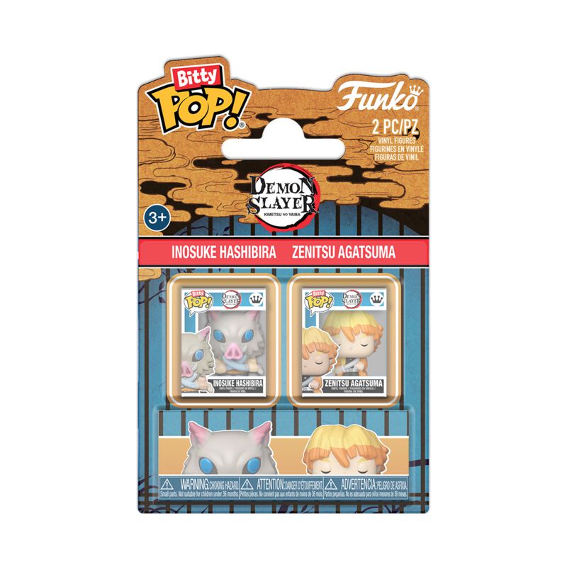 Demon Slayer - Inosuke Hashibira & Zenitsu Agatsuma (Bitty Pop!) vinylfiguren (Set van 2) - Funko Pop! - Funko Shop Europe