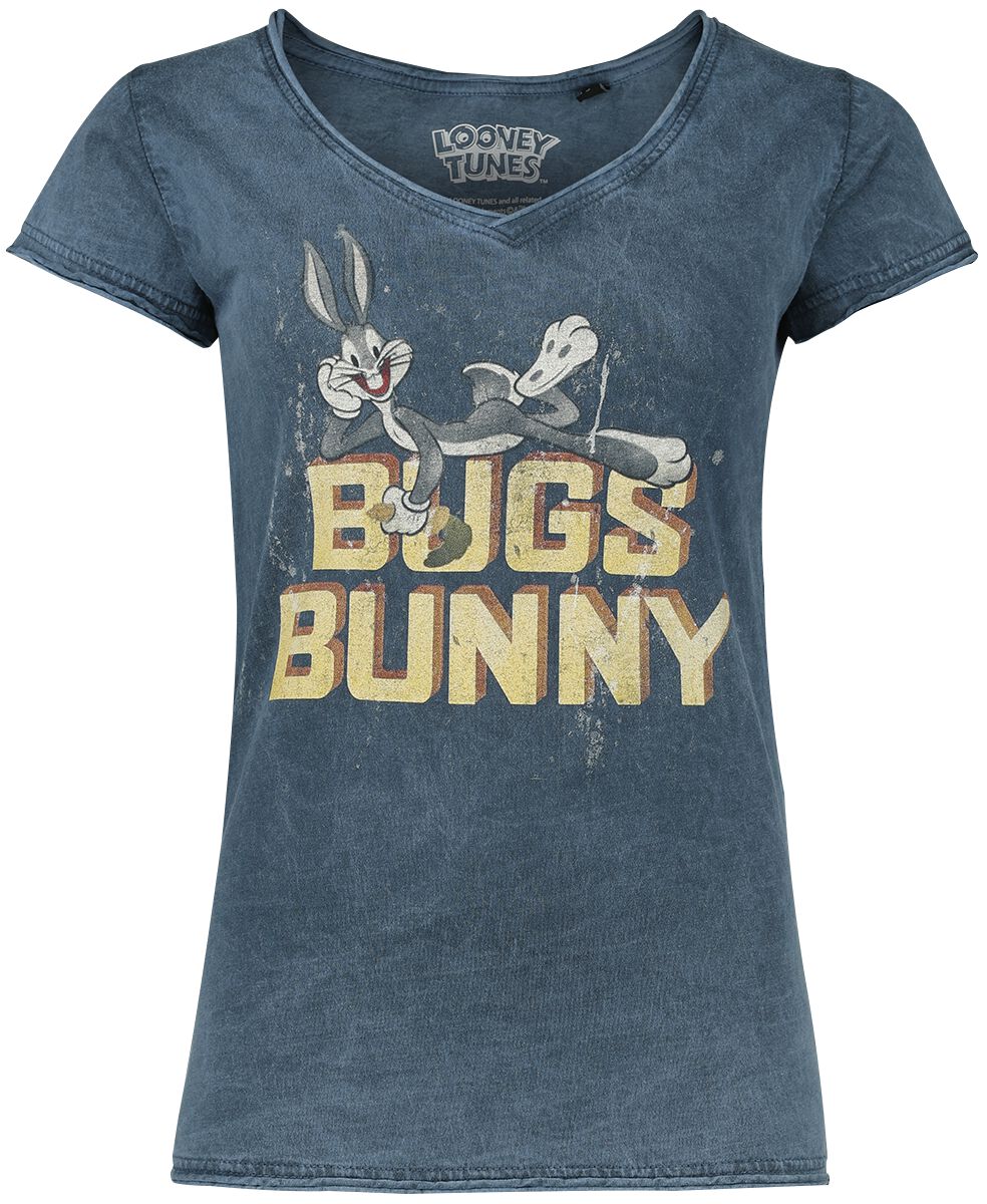 T-Shirt Manches courtes de Looney Tunes - Bugs Bunny - S à XXL - pour Femme - bleu