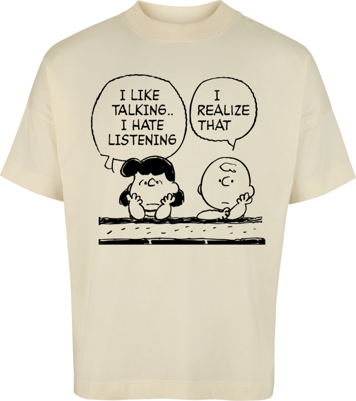 Peanuts  Oversized T-shirt - Charlie Brown und Lucy - Oversized - for Men - natural
