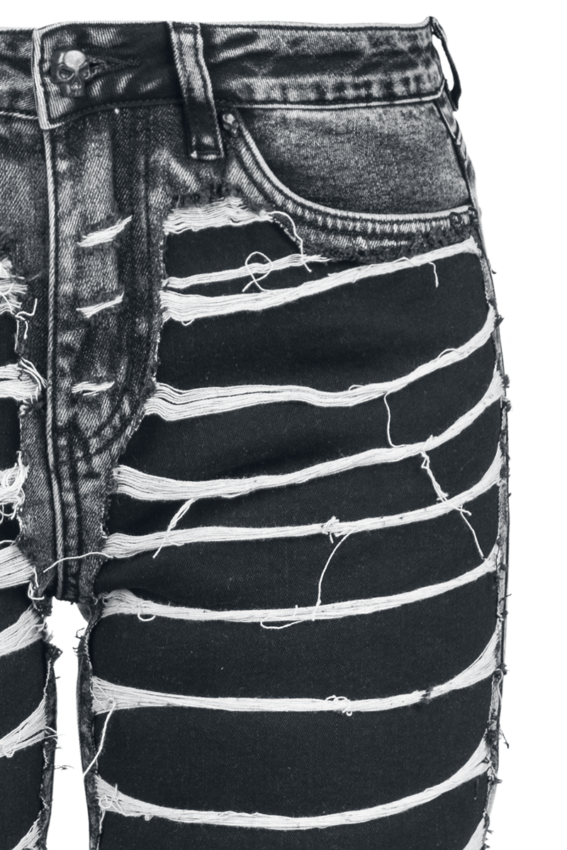 Thumbnail - Rock Rebel by EMP Skarlett mit Cut-Outs Jeans schwarz in W33L32