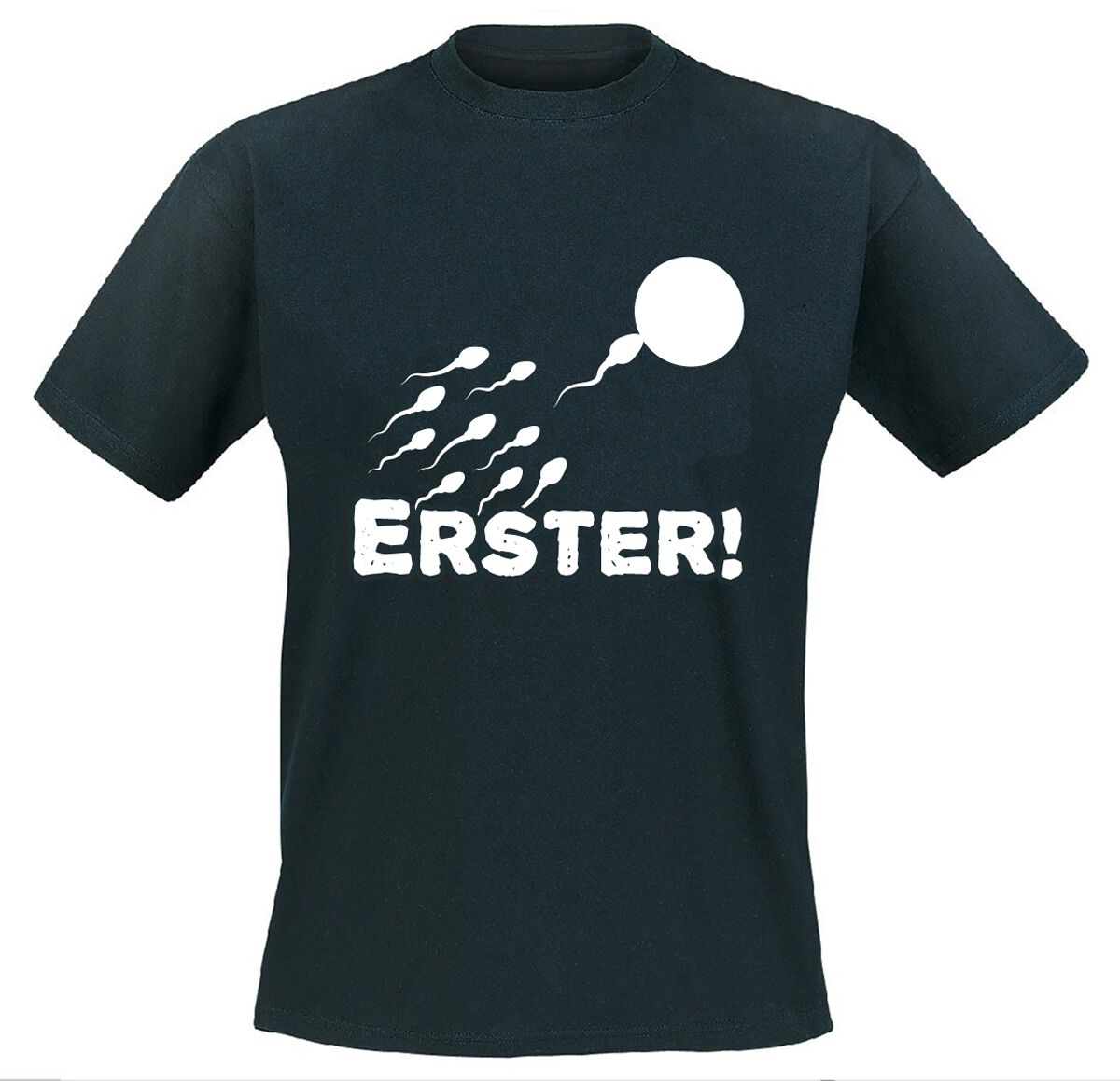 Sprüche T-Shirt – Erster! – L – für Männer – Größe L – schwarz