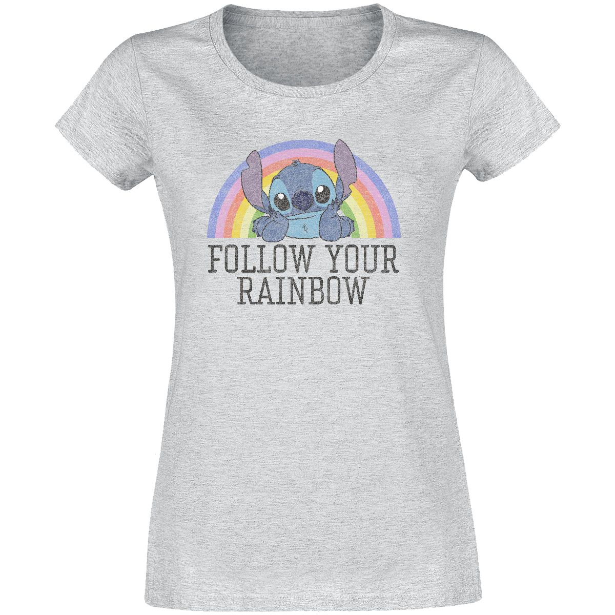Lilo & Stitch Rainbow Stitch T-Shirt grey