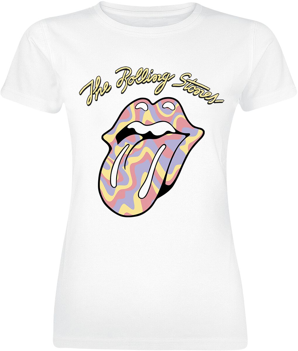 Funky Stripe Tongue T-Shirt weiß von The Rolling Stones