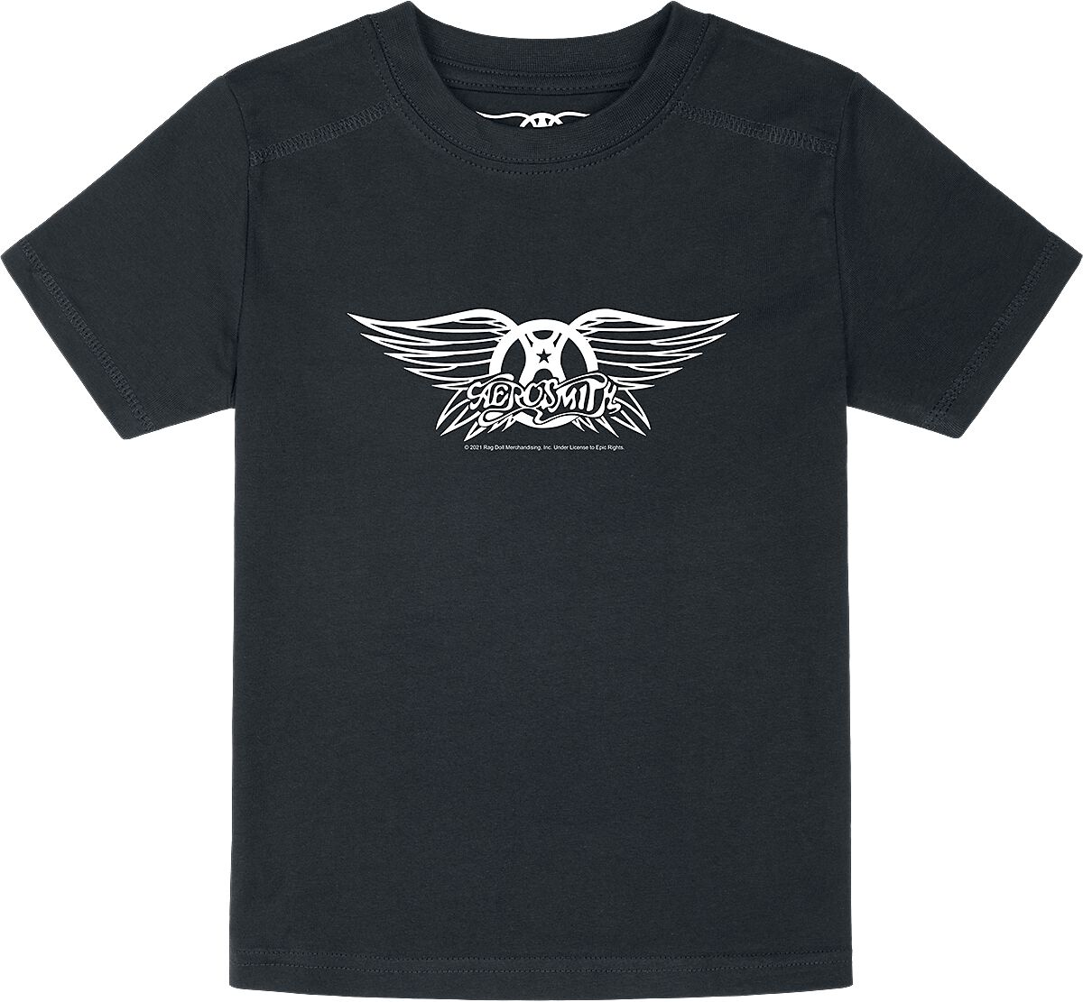 T-shirt de Aerosmith - Metal-Kids - Logo Wings - 104 - pour filles & garçonse - noir