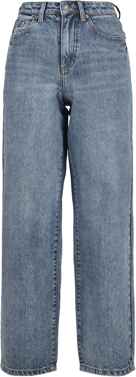 Urban Classics Ladies High Waist 90s Wide Leg Denim Trousers Jeans blue