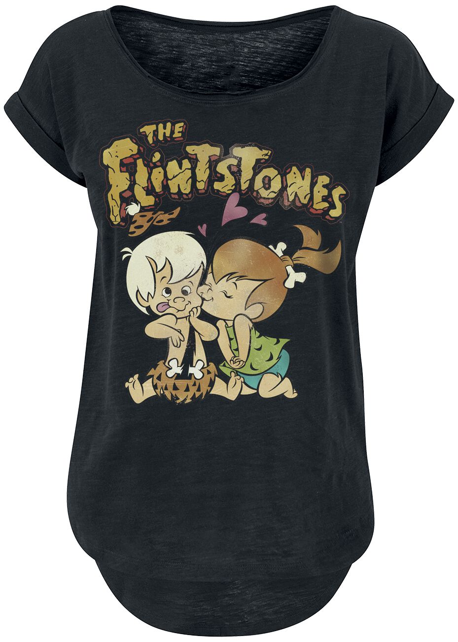 Levně The Flintstones Pebbles & Bambam Dámské tričko černá