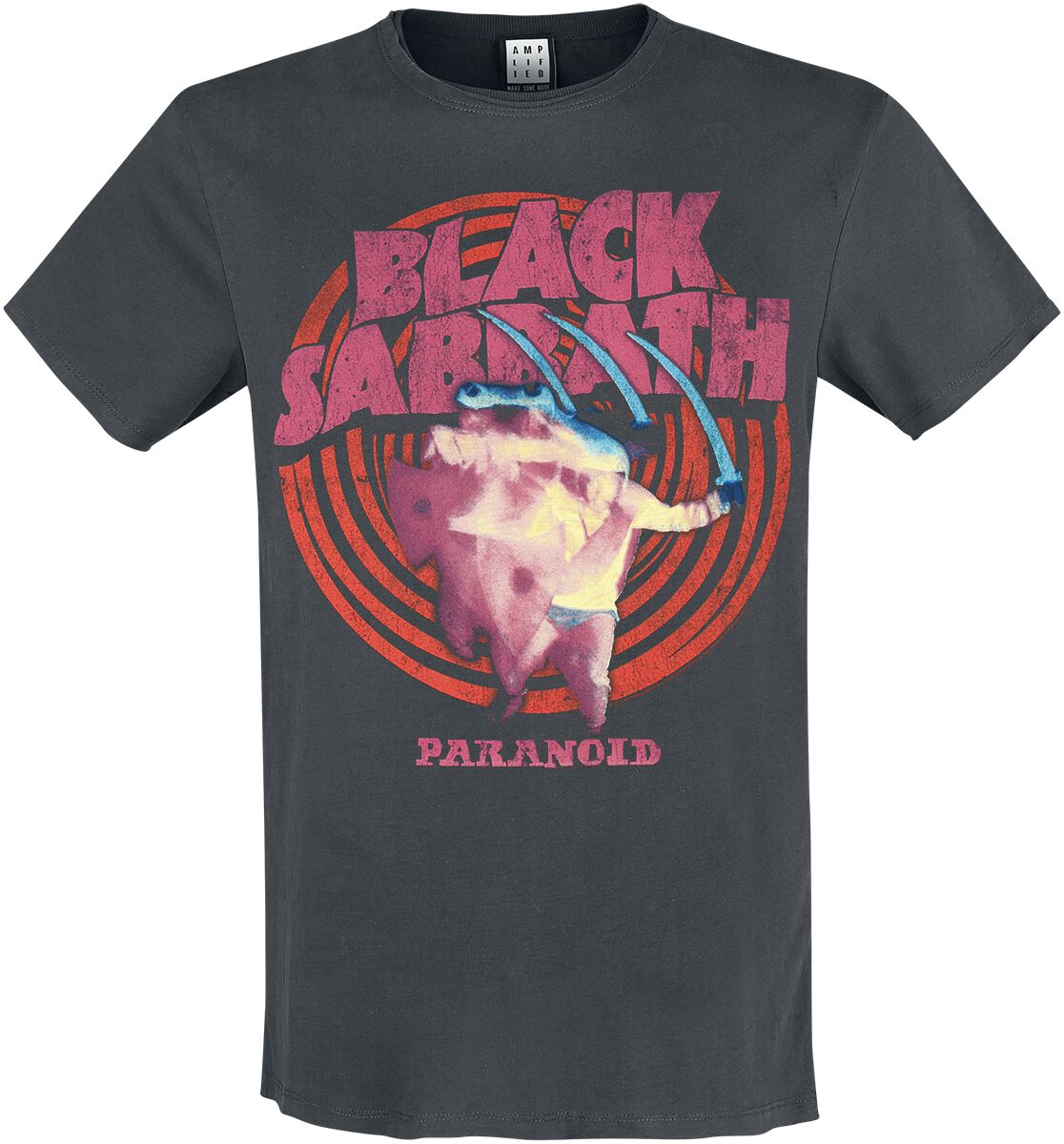 Black Sabbath T-Shirt - Amplified Collection - Paranoid - S bis 3XL - für Männer - Größe M - charcoal  - Lizenziertes Merchandise!