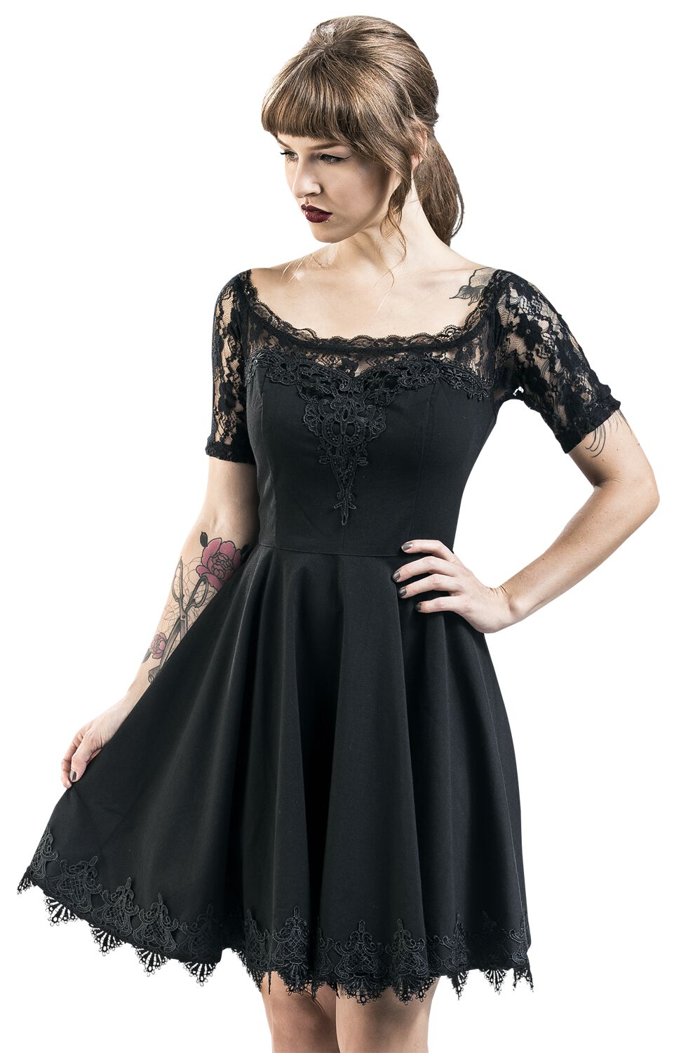 Spin Doctor Amara Mini Dress Mittellanges Kleid schwarz in XXL