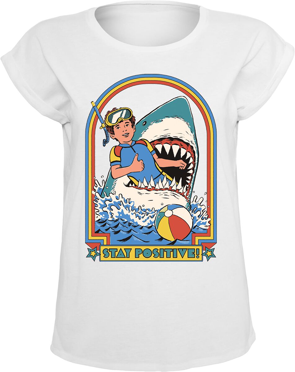 T-Shirt Manches courtes Fun de Steven Rhodes - Stay Positive - S à 5XL - pour Femme - blanc