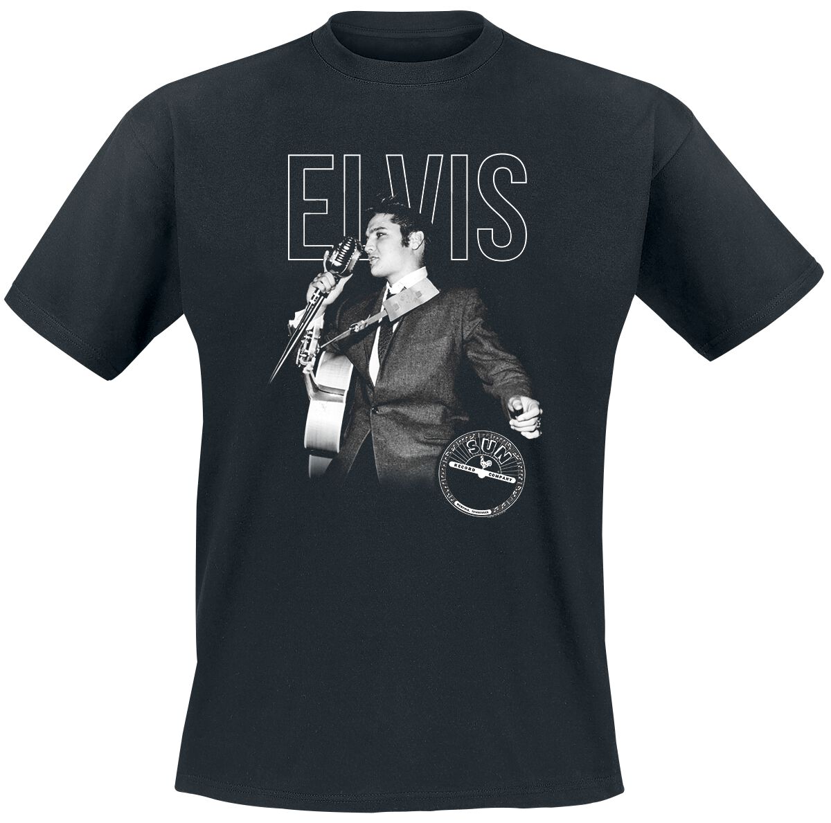 Presley, Elvis Logo Portrait T-Shirt schwarz Presley, Elvis Logo Portrait T-Shirt schwarz