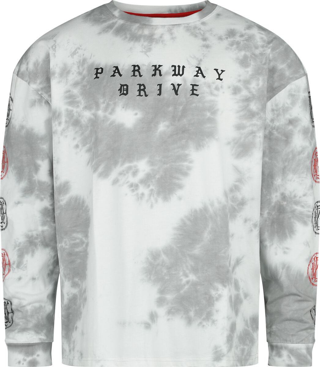 Parkway Drive Langarmshirt – EMP Signature Collection – Oversize – S bis XXL – für Männer – Größe S – weiß/grau  – EMP exklusives Merchandise!