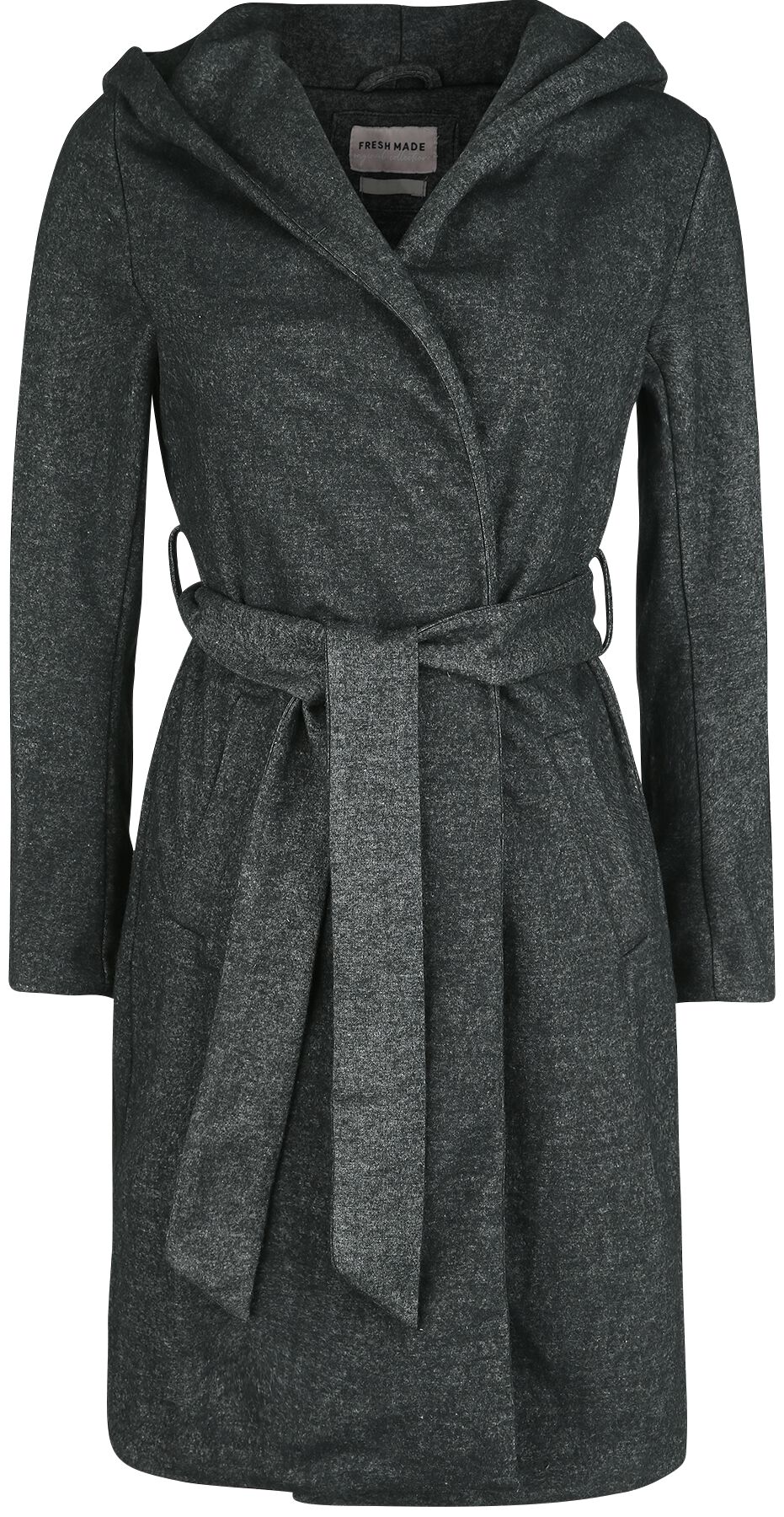 Fresh Made Coat With Belt Winter Coat grey