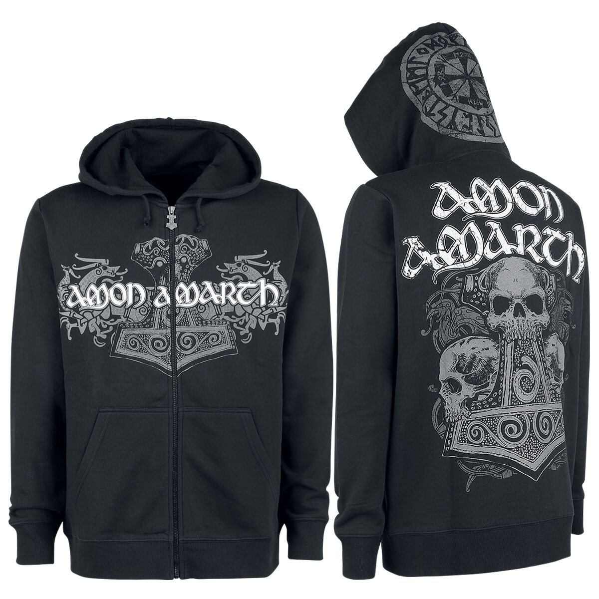 Amon Amarth Kapuzenjacke - Thorhammer - S bis 5XL - für Männer - Größe S - schwarz  - EMP exklusives Merchandise!
