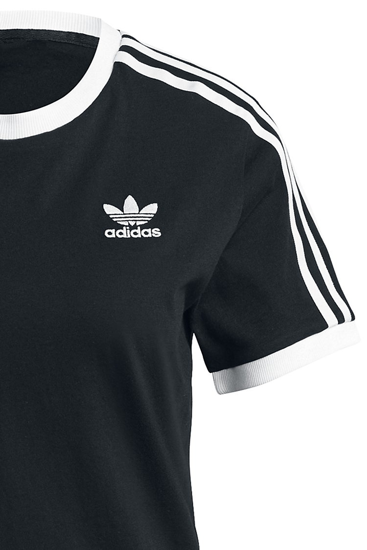 Adidas 3 Stripes Tee T-Shirt schwarz weiß