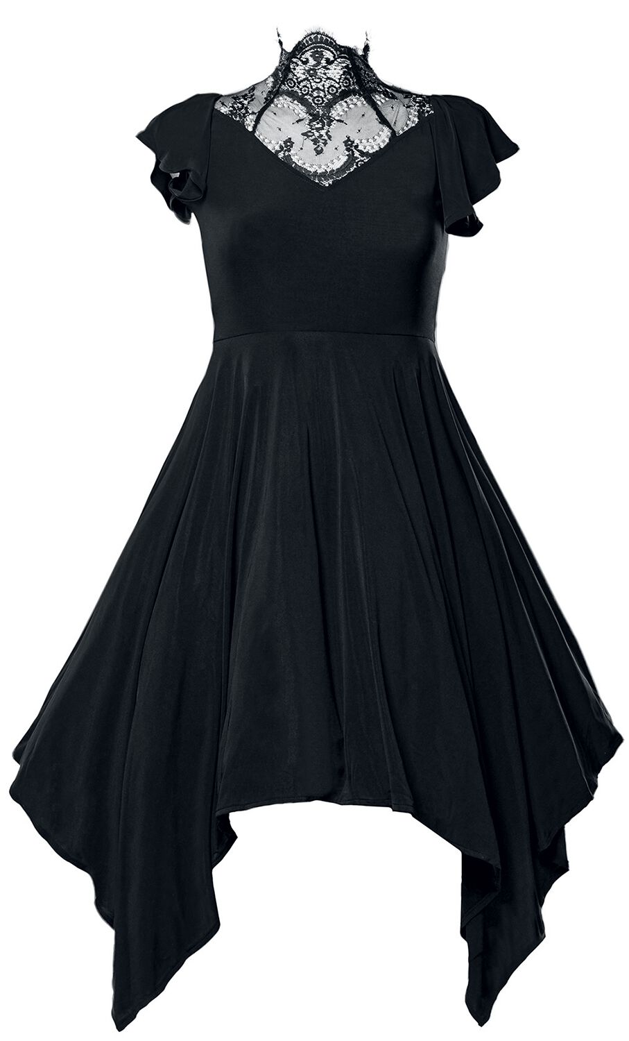 Ocultica - Gothic Kleid knielang - Gothic Kleid - S bis 4XL - für Damen - Größe 3XL - schwarz