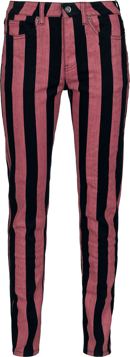 Gothicana by EMP  Jeans - Skarlett - red/black stripes - for Women - black-red