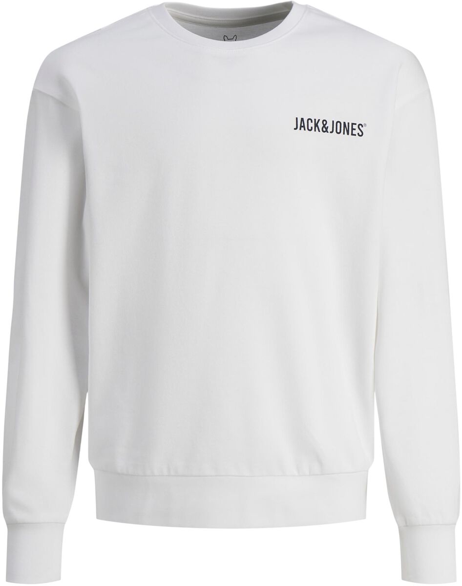 Jack & Jones Junior Sweatshirt für Kinder - JJGrow Sweat Crew Neck JNR - für Jungen - weiß