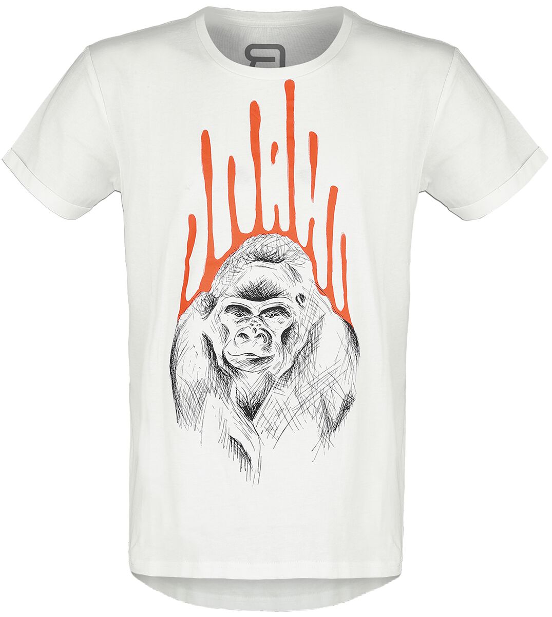 T-Shirt Manches courtes de RED by EMP - T-Shirt mit Gorilla Print - S à L - pour Homme - blanc cassé