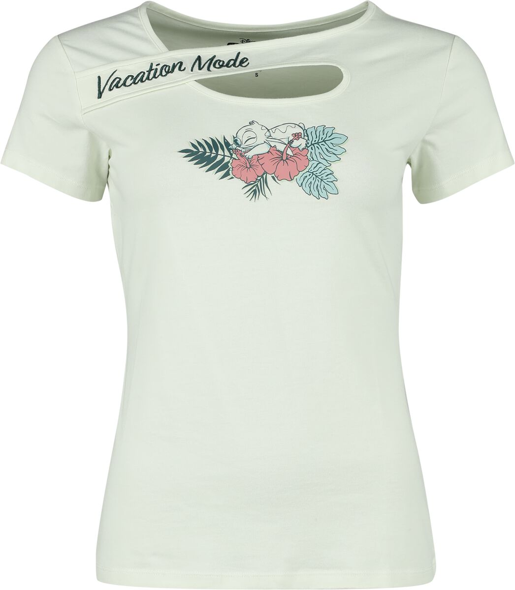 Lilo & Stitch - Disney T-Shirt - Stitch - Blumen - S bis XXL - für Damen - Größe M - hellgrün  - EMP exklusives Merchandise!