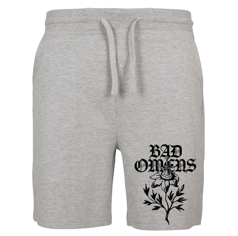 Bad Omens Short - Sunflower Logo - S bis XXL - für Männer - Größe S - grau  - Lizenziertes Merchandise!