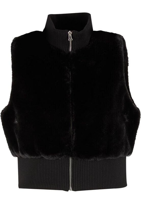 Ladies Cropped Faux Fur Vest Urban Classics - Weste -