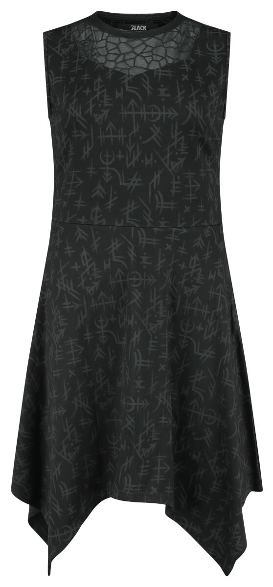 Black Premium by EMP Kleid knielang - Dress With Runes Alloverprint - S bis XXL - für Damen - Größe M - schwarz