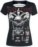 Schwarzes T-Shirt mit Rundhalsausschnit und Cut-Outs, Rock Rebel by EMP, T-Shirt