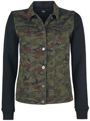 camouflage Jacke mit Sweat-Ärmeln