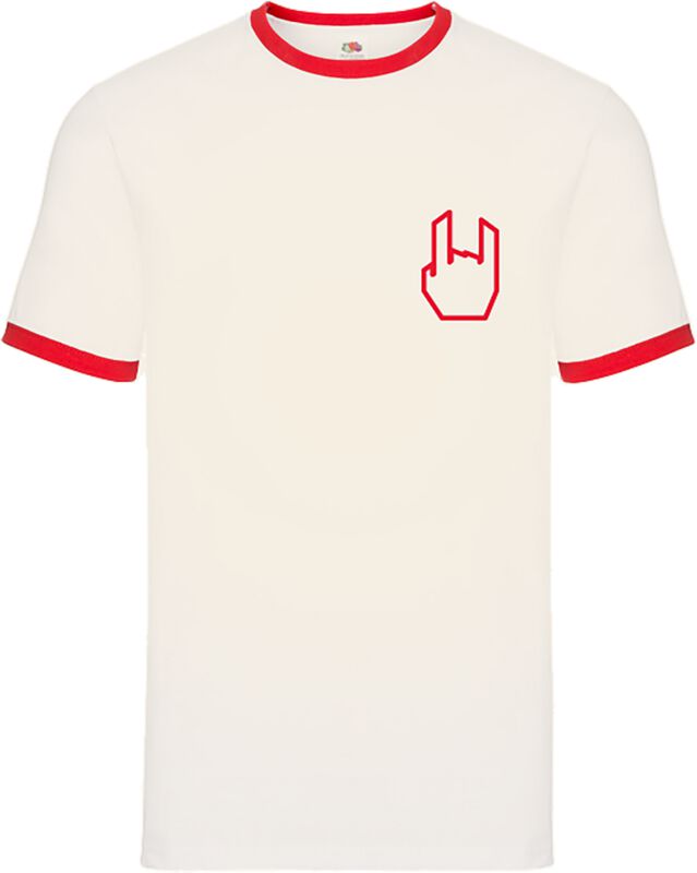 T-Shirt Manches courtes  de Collection Spéciale EMP - Rockhand - Ringer Shirt - S à 5XL - pour Homme - blanc cassé