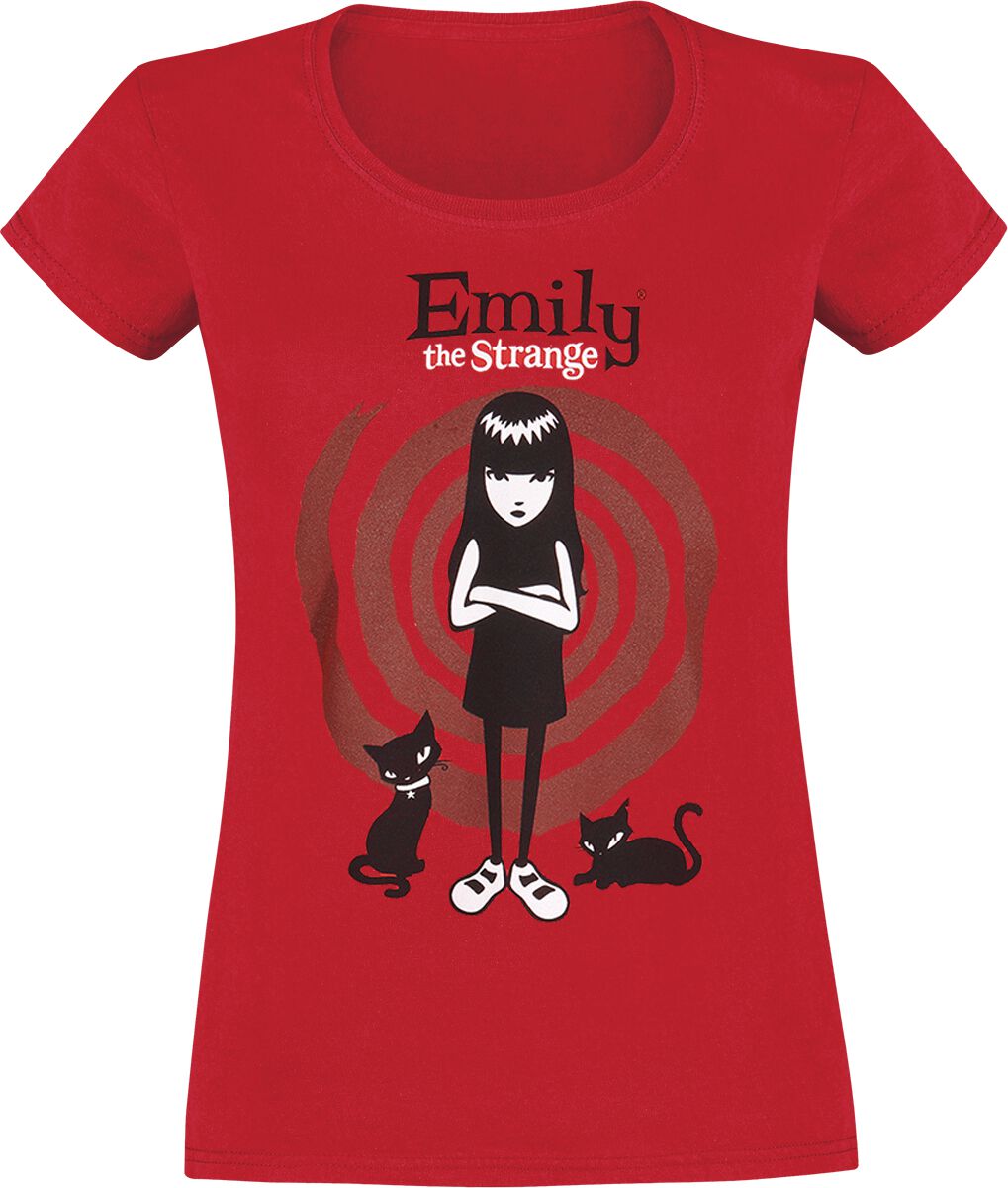 Emily The Strange T-Shirt - Swirl - M - für Damen - Größe M - rot  - Lizenzierter Fanartikel