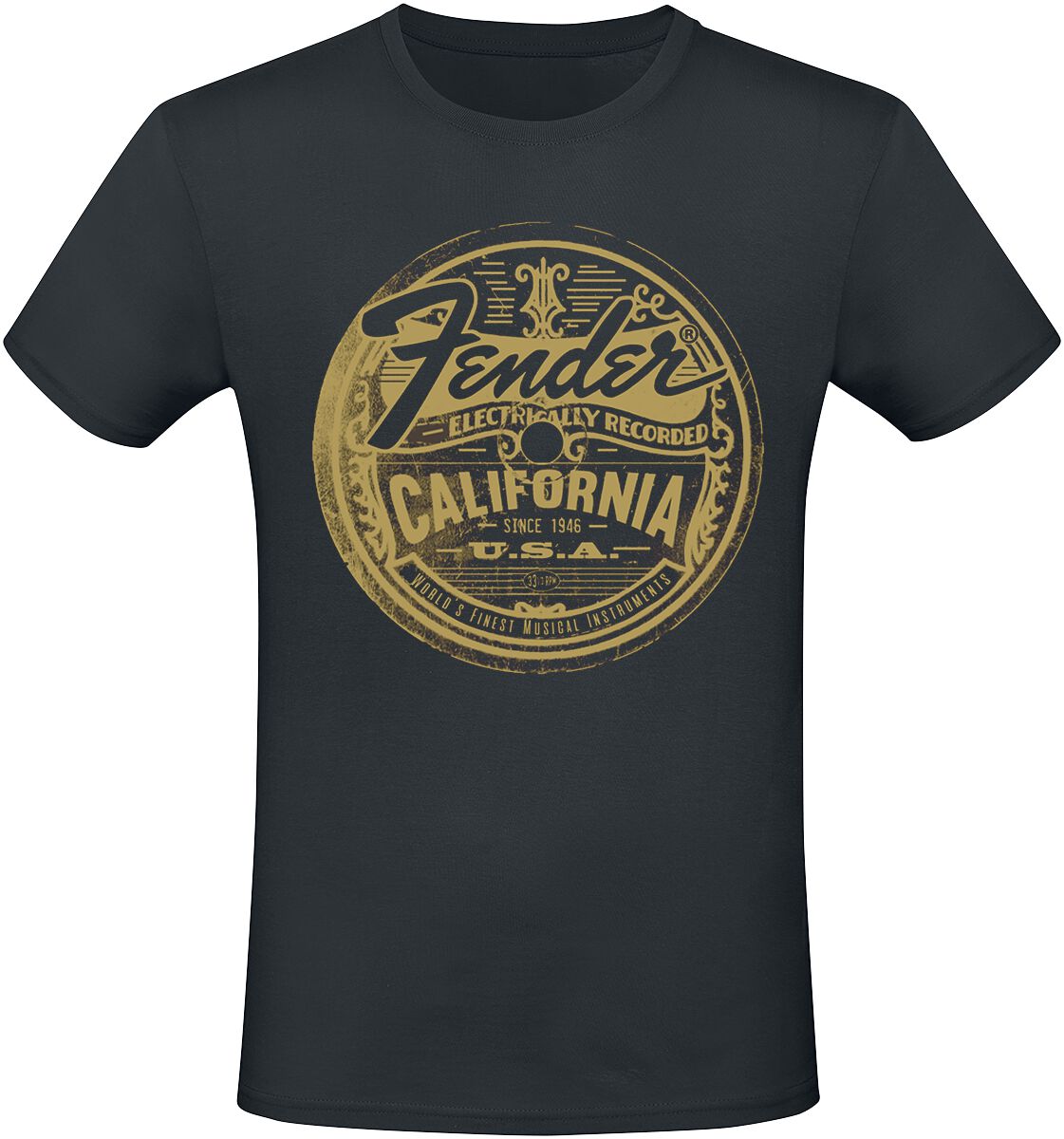 Fender T-Shirt - California - S bis XL - für Männer - Größe S - schwarz  - Lizenziertes Merchandise!