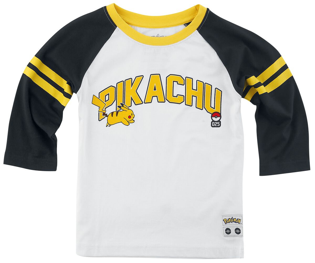 Levně Pokémon Kids - Pikachu 025 detské tricko - dlouhý rukáv cerná/bílá