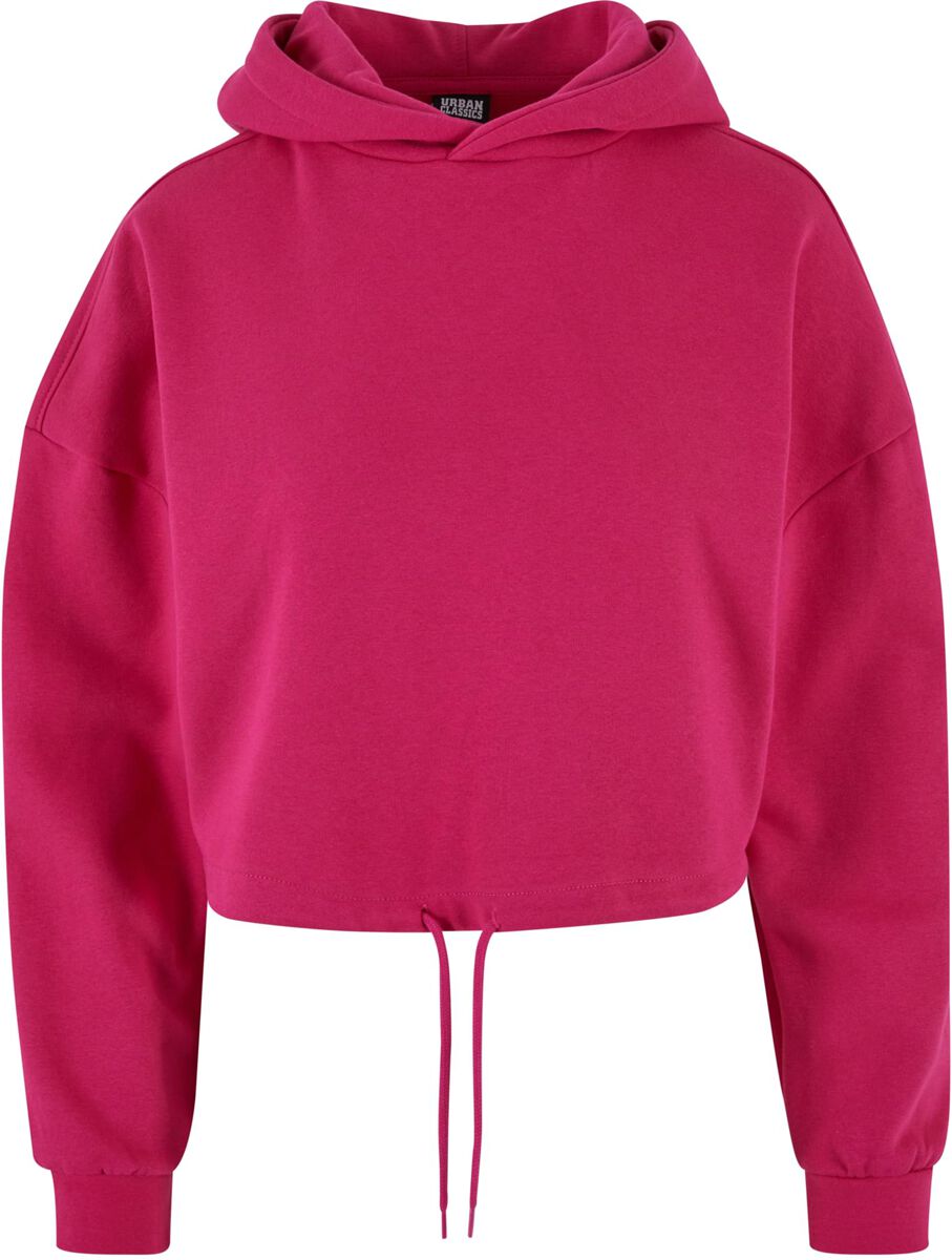 Image of Felpa con cappuccio di Urban Classics - Ladies cropped oversized hoodie - XS a L - Donna - fucsia
